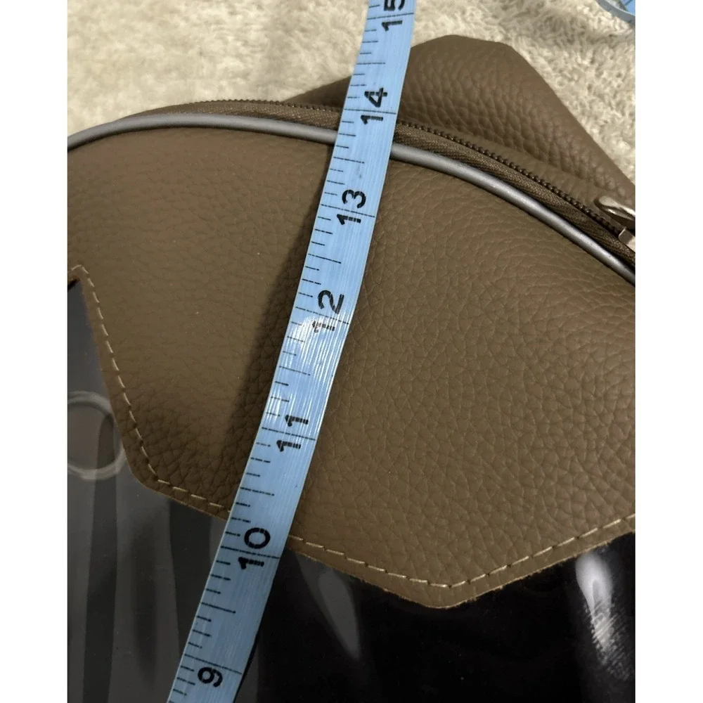 Purrfectiion Portable Travel Cat Pet Carrier See Through Khaki Backpack-PB3
